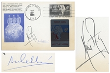 Neil Armstrong & Michael Collins Signed First Day Cover Measuring 9 x 6